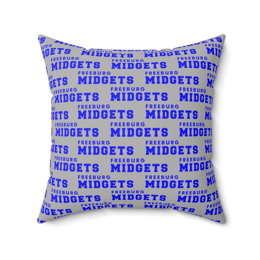 Gray Freeburg Midgets Spun Polyester Square Pillow