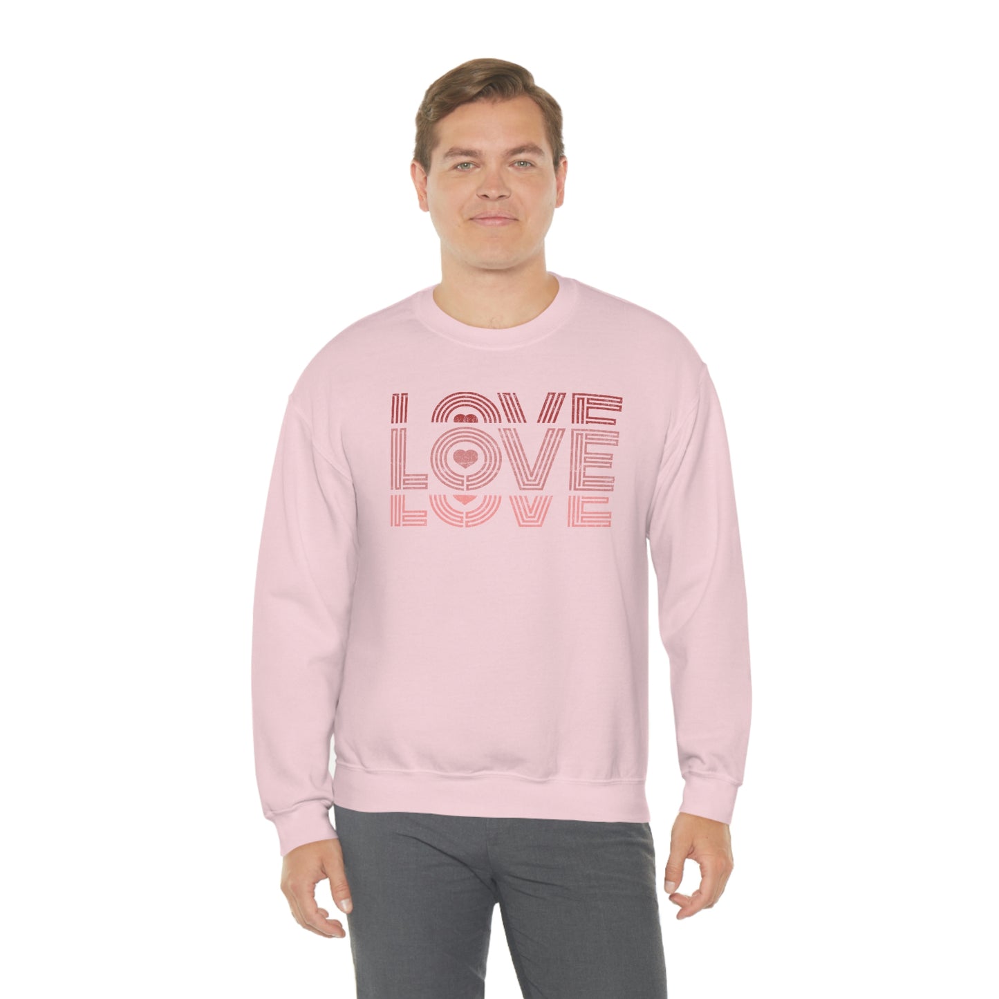 "Love Love Love" Red Graduated Print Unisex Heavy Blend™ Crewneck Sweatshirt