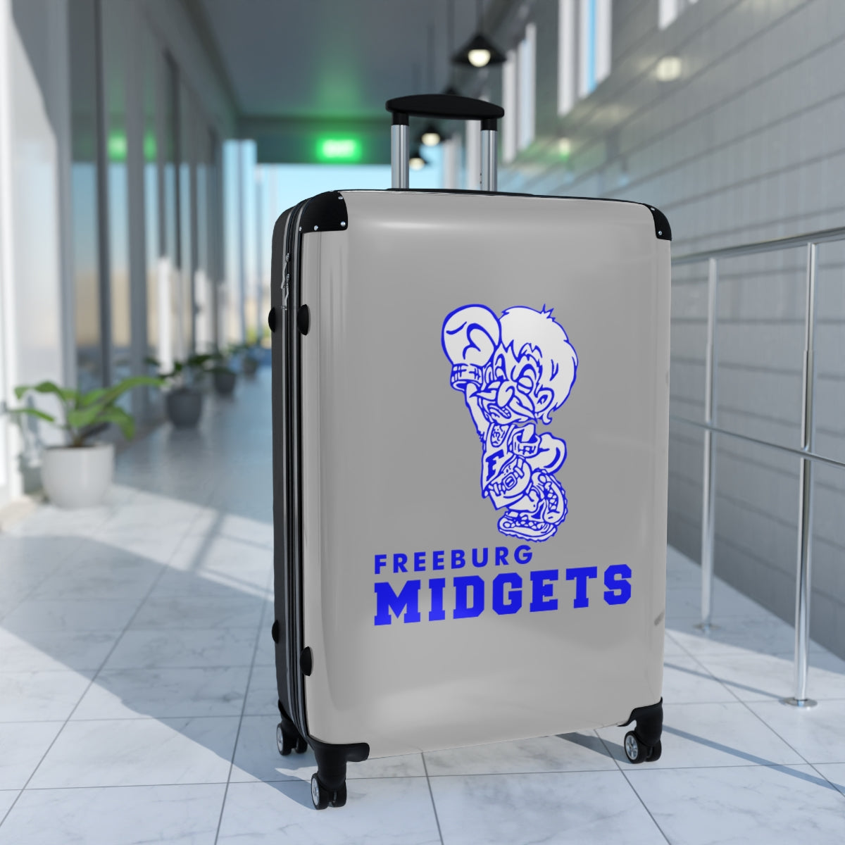 Freeburg Midgets Suitcases - Gray Front/ Black Back