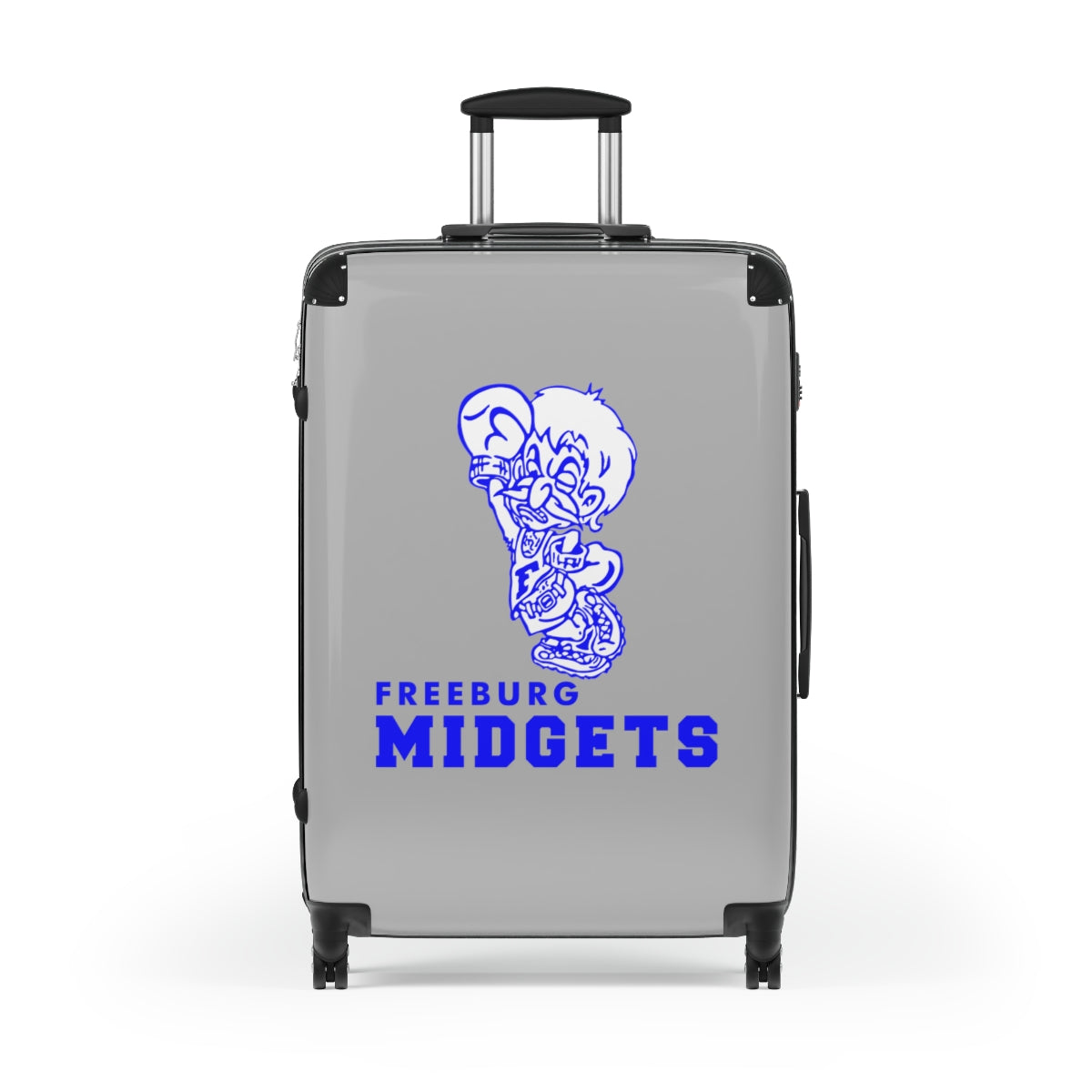 Freeburg Midgets Suitcases - Gray Front/ Black Back