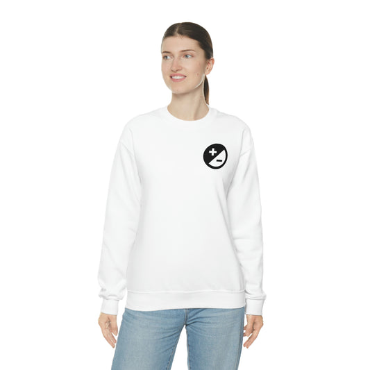 Front and Back Image "If I'm Too Much, Then Go and Find Less" Unisex Heavy Blend™ Crewneck Sweatshirt