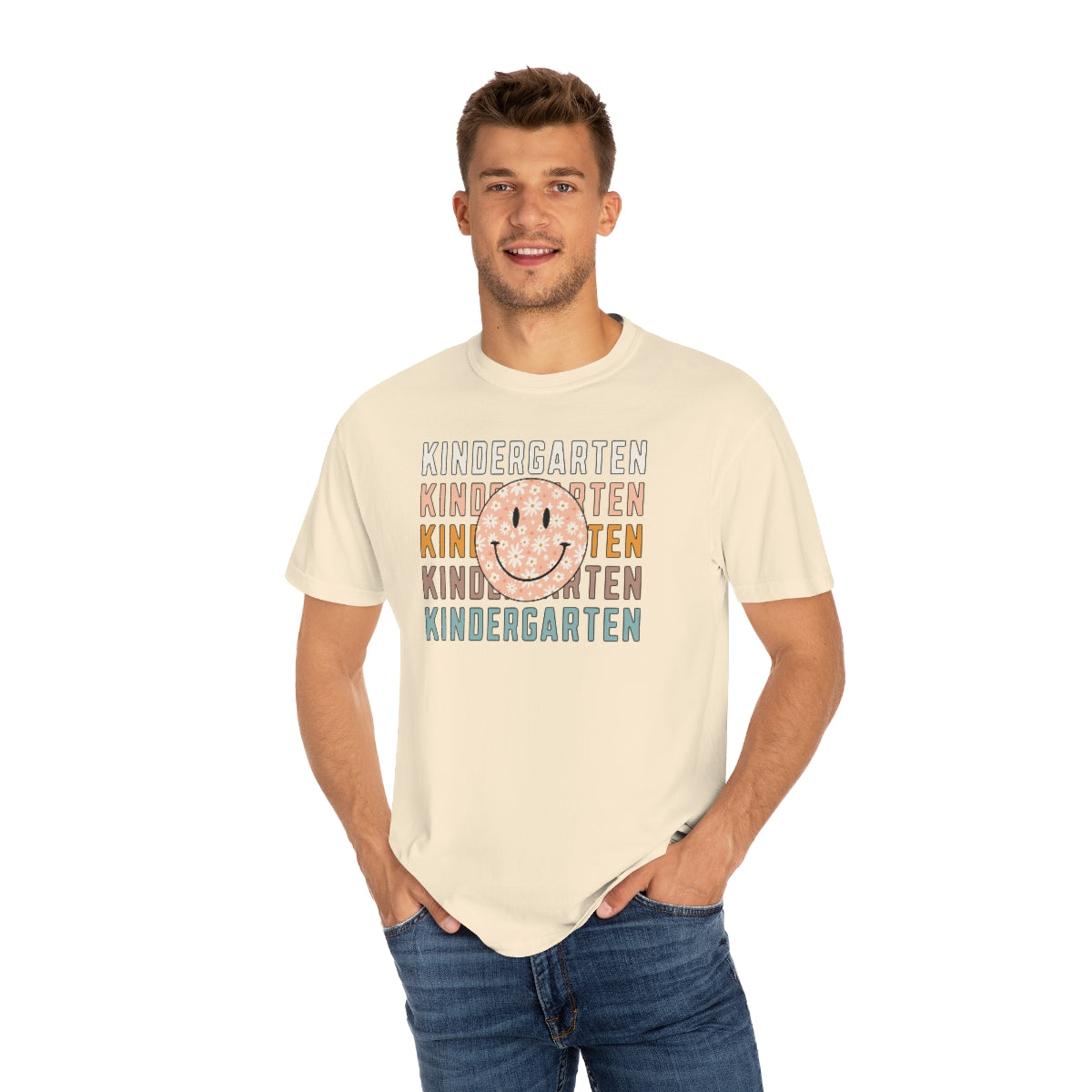 Kindergarten Smiley Face Warm Colors Unisex Garment-Dyed PREMIUM T-shirt