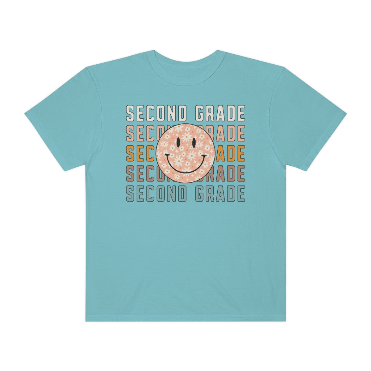 2nd Grade Smiley Face Warm Colors Unisex Garment-Dyed PREMIUM T-shirt