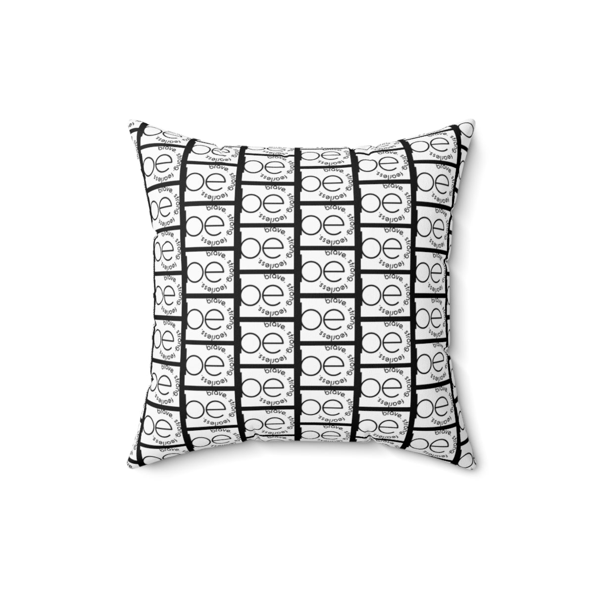 Black BE ORIGINAL Pattern Spun Polyester Square Pillow