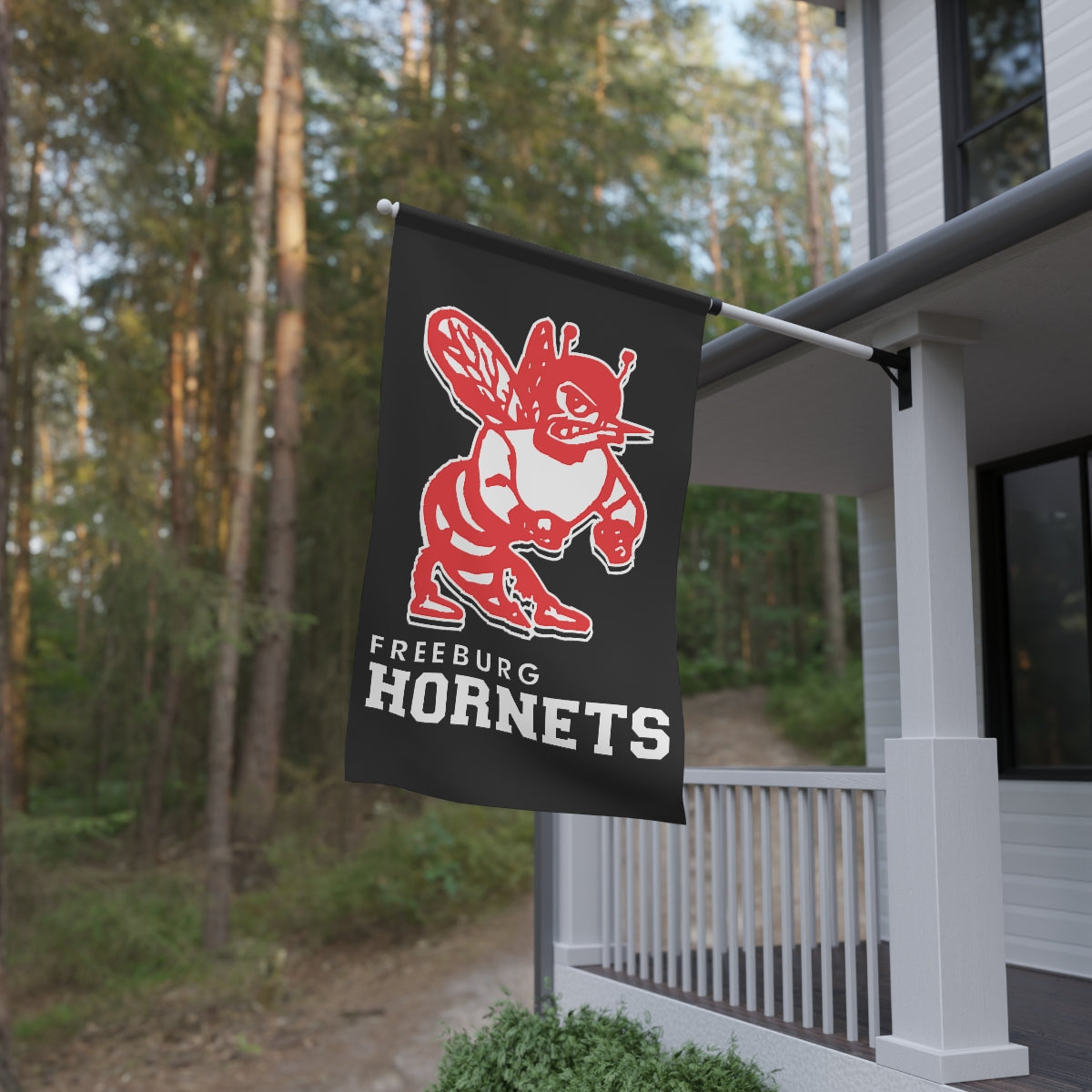 Black Freeburg Hornets House Banner