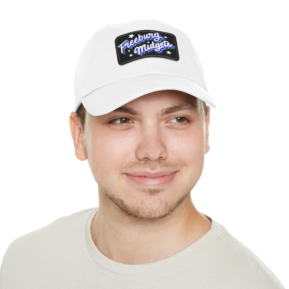 Freeburg Midget Cursive Dad Hat with Leather Patch