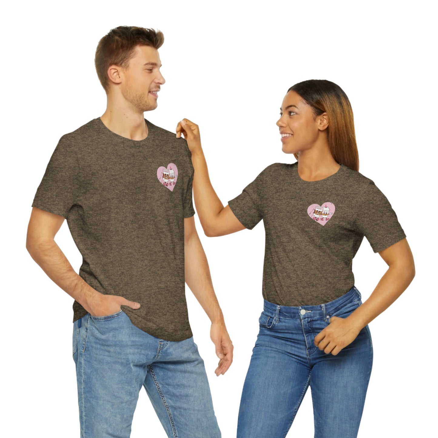 Front and Back Image "I Love You a Latte!"  Unisex Jersey Short Sleeve Tee