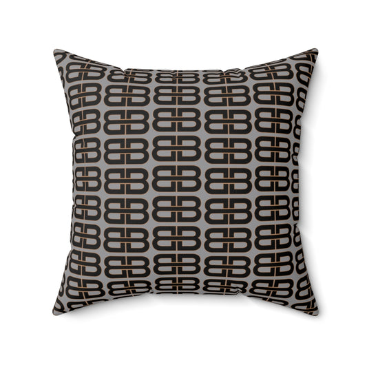 Gray Bhava Brand Pattern Square Pillow