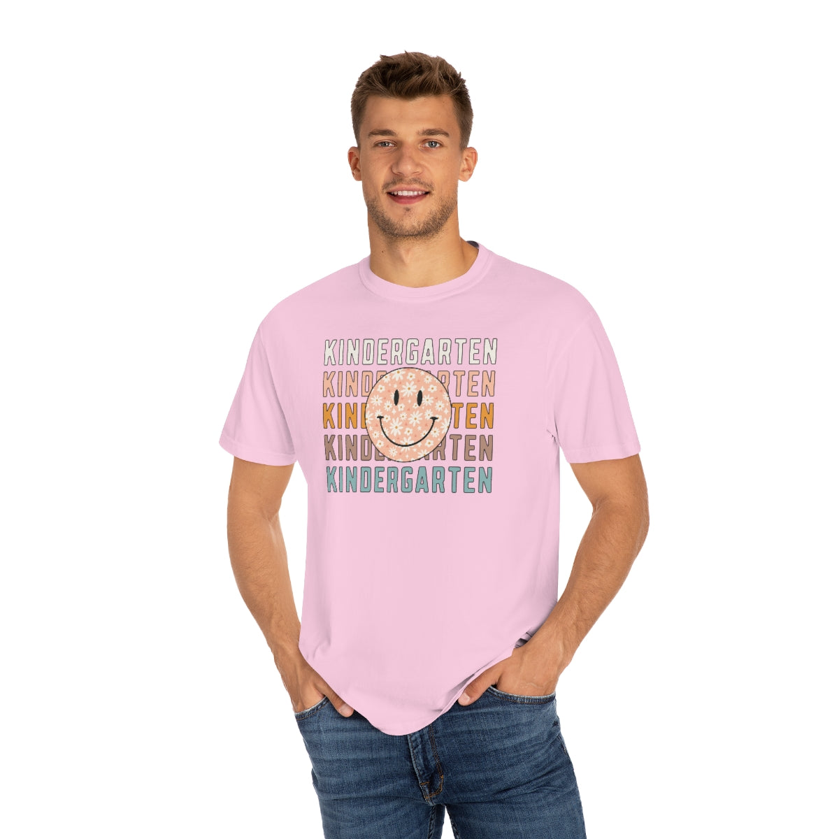 Kindergarten Smiley Face Warm Colors Unisex Garment-Dyed PREMIUM T-shirt