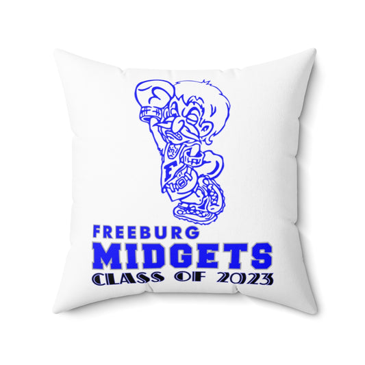 White Freeburg Midgets Class of 2023 Spun Polyester Square Pillow