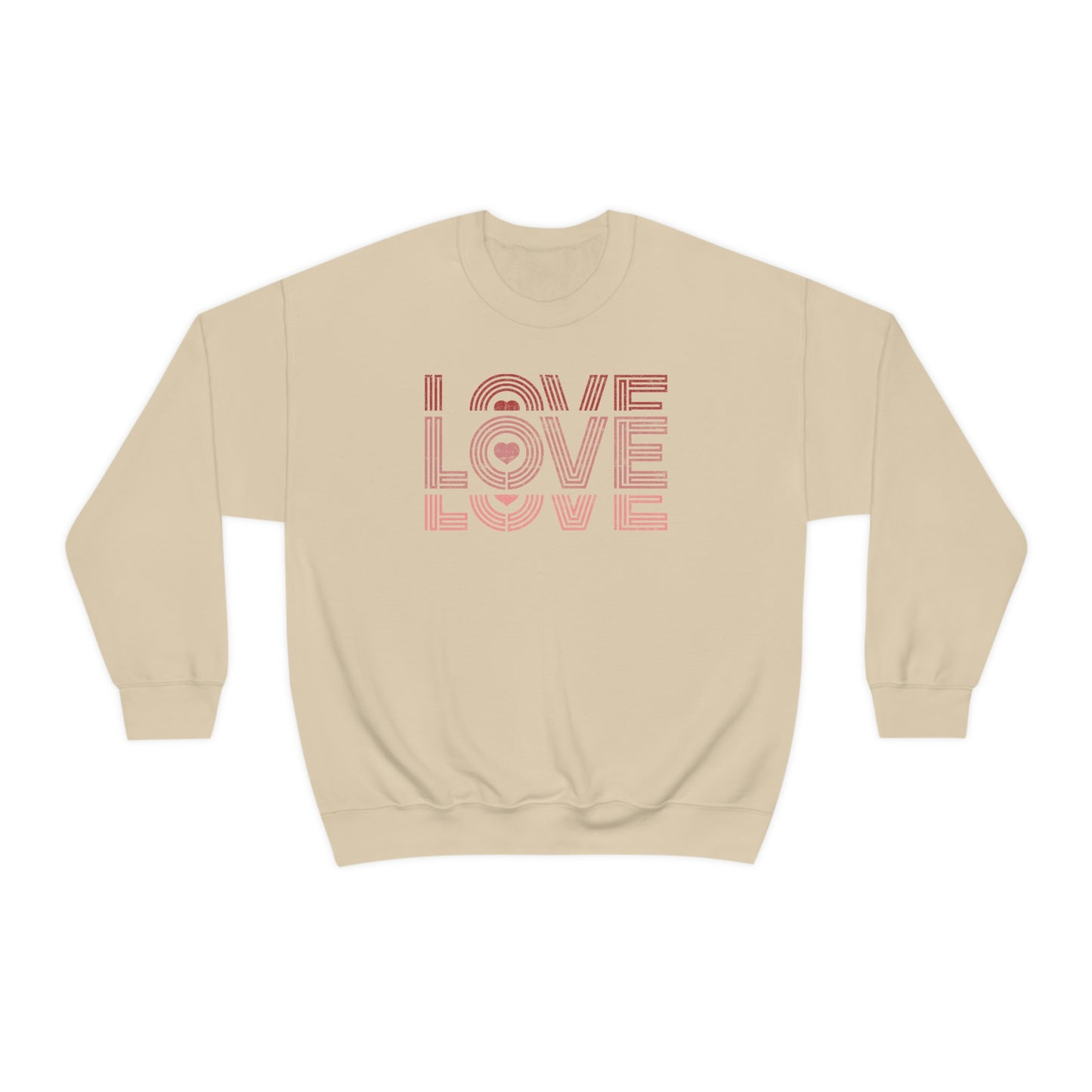 "Love Love Love" Red Graduated Print Unisex Heavy Blend™ Crewneck Sweatshirt