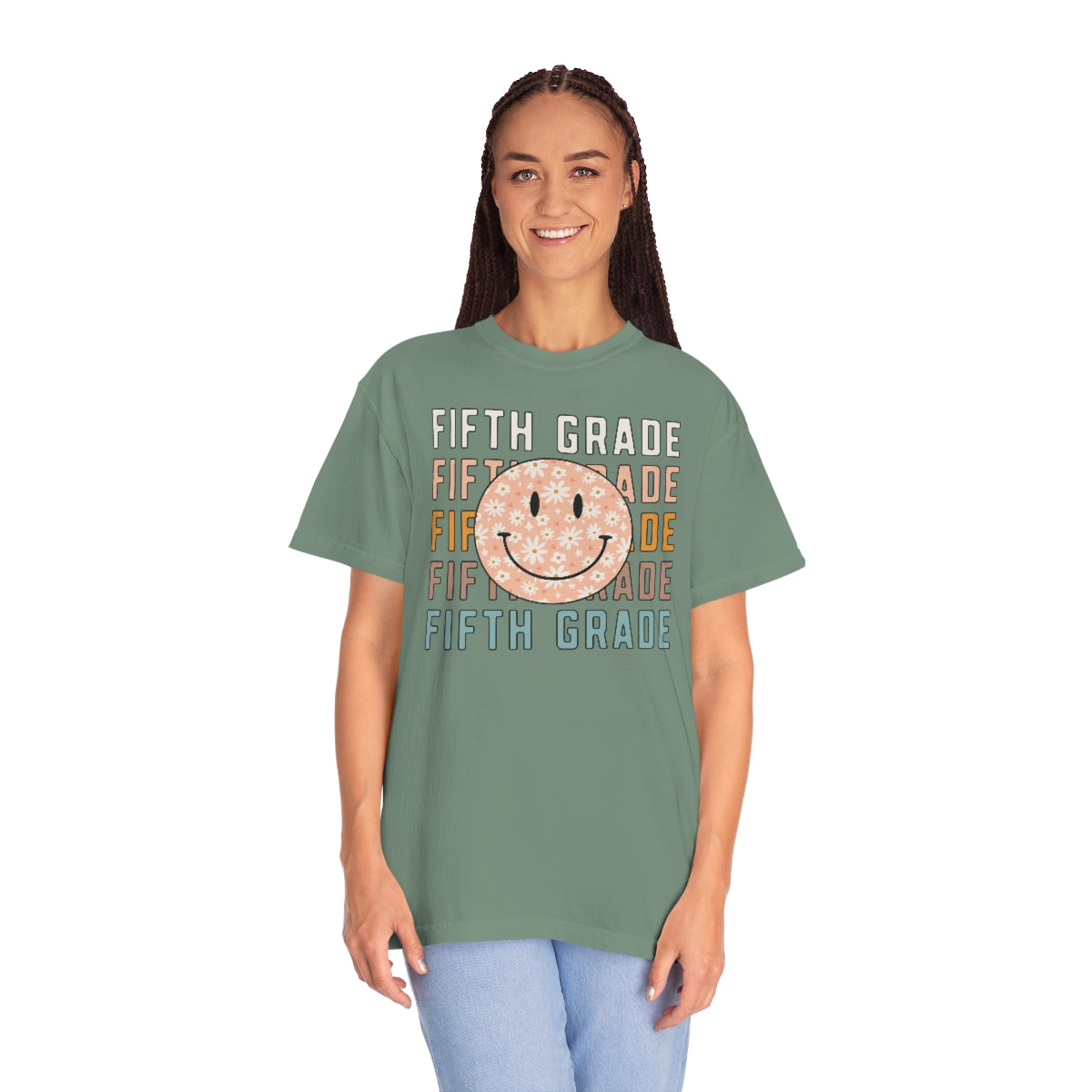 5th Grade Smiley Face Warm Colors Unisex Garment-Dyed PREMIUM T-shirt