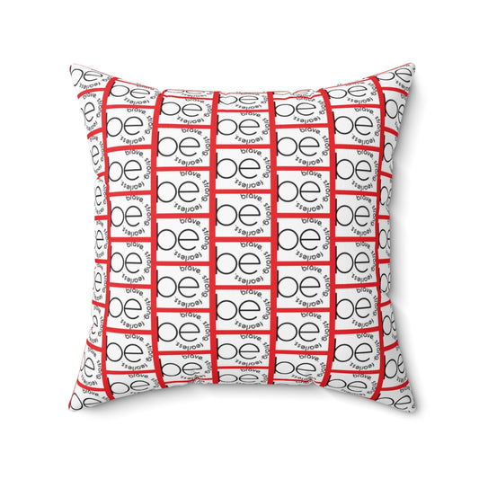 Red BE ORIGINAL Pattern Spun Polyester Square Pillow