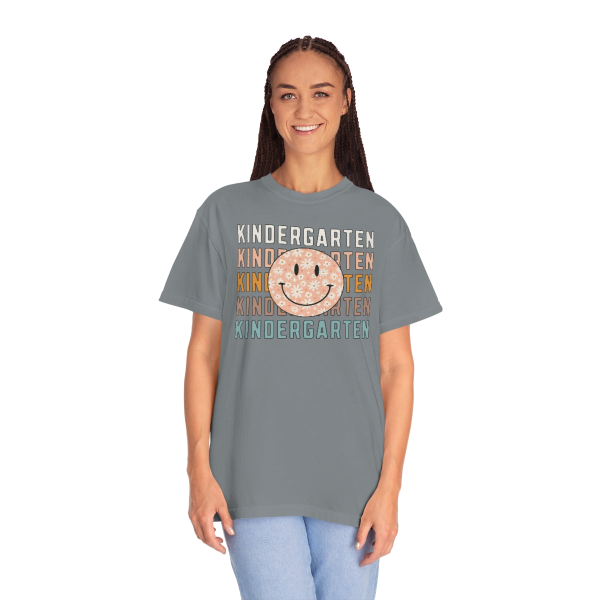 Kindergarten Smiley Face Warm Colors Unisex Garment-Dyed PREMIUM T-shirt