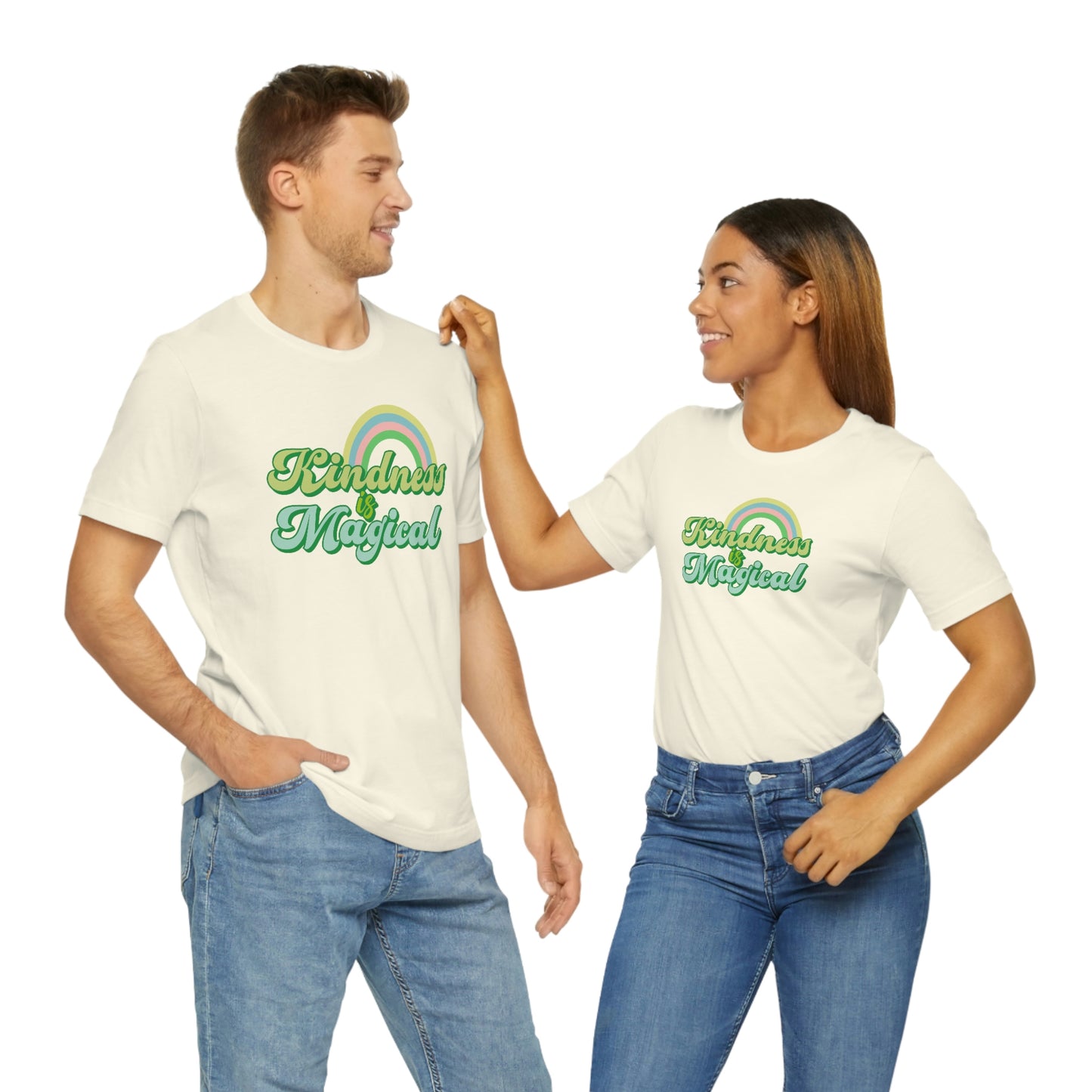 St. Patrick's Day "Kindness is Magical" - Front Side Only Unisex Jersey Short Sleeve Tee