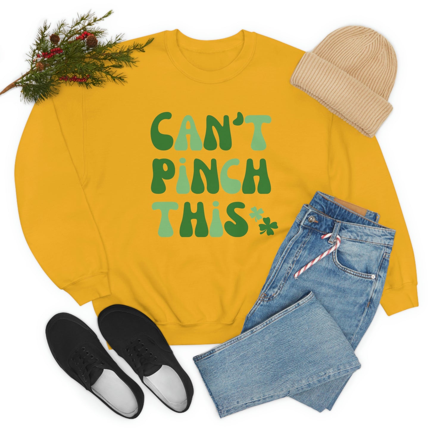 St. Patrick's Day "Can't Pinch This"  Design Unisex Heavy Blend Crewneck Sweatshirt