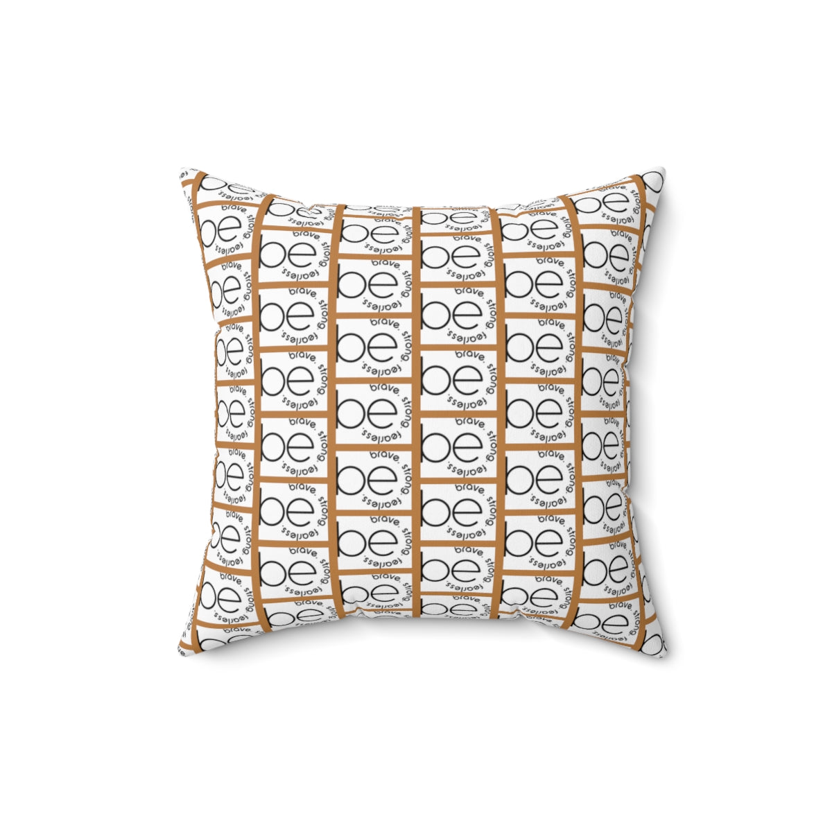 Light Brown BE ORIGINAL Pattern Spun Polyester Square Pillow