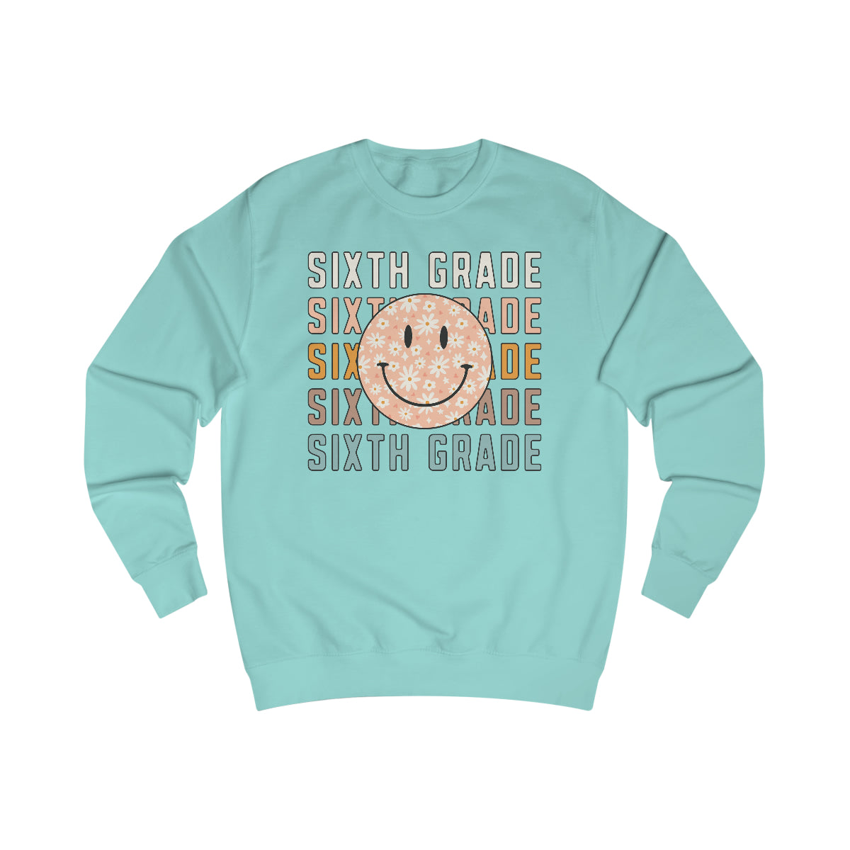 6th Grade Warm Colors Smiley Face Unisex Heavy Blend™ Crewneck Sweatshirt