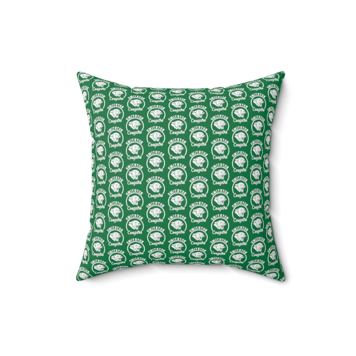 Green Smithton Cougars Pattern Spun Polyester Square Pillow