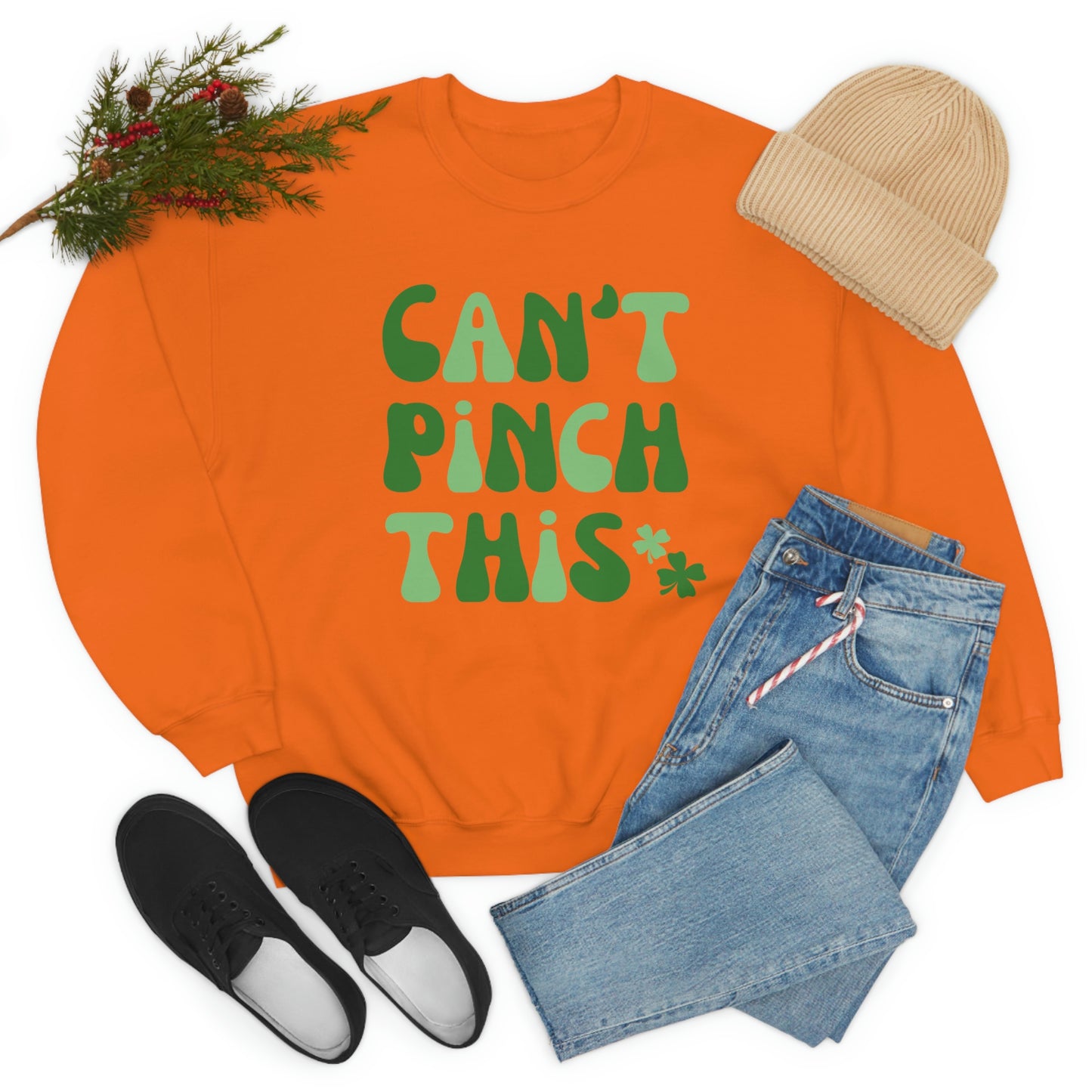 St. Patrick's Day "Can't Pinch This"  Design Unisex Heavy Blend Crewneck Sweatshirt