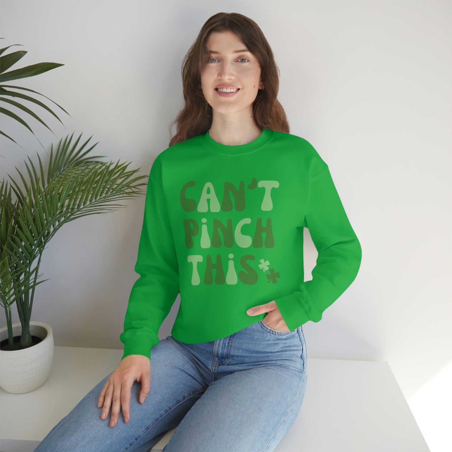 St. Patrick's Day "Can't Pinch This"  Design Unisex Heavy Blend Crewneck Sweatshirt