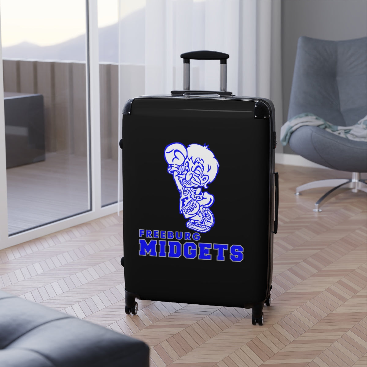 Freeburg Midgets Suitcases - Black Front/ Black Back