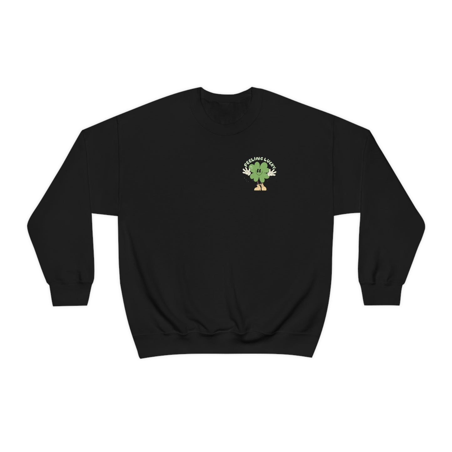 St. Patrick's Day "Feeling Lucky Shamrock" Front and Back Design Unisex Heavy Blend Crewneck Sweatshirt