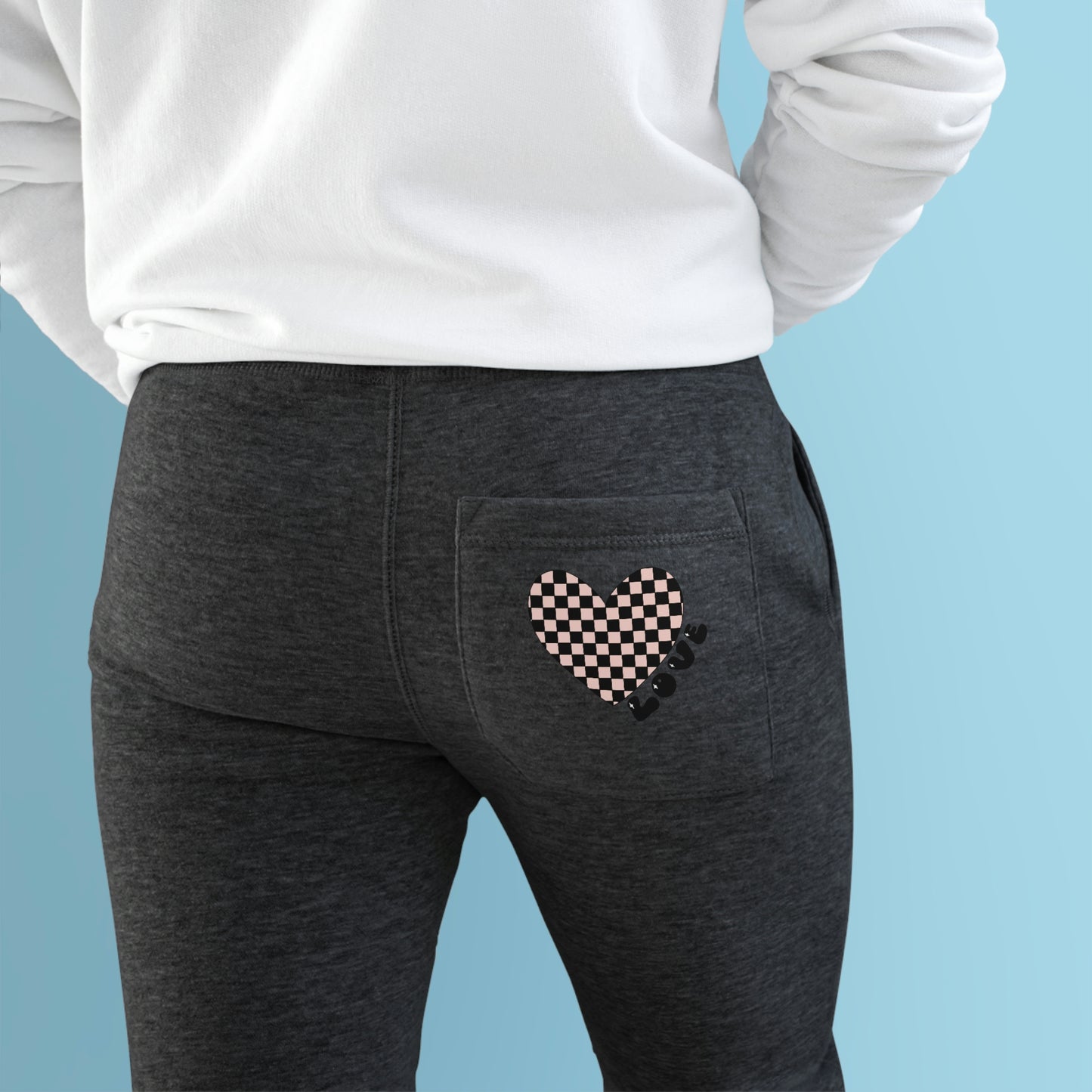 Heart Pattern Premium Fleece Joggers