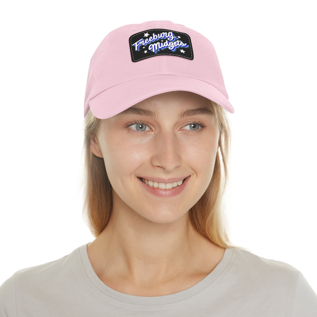 Freeburg Midget Cursive Dad Hat with Leather Patch