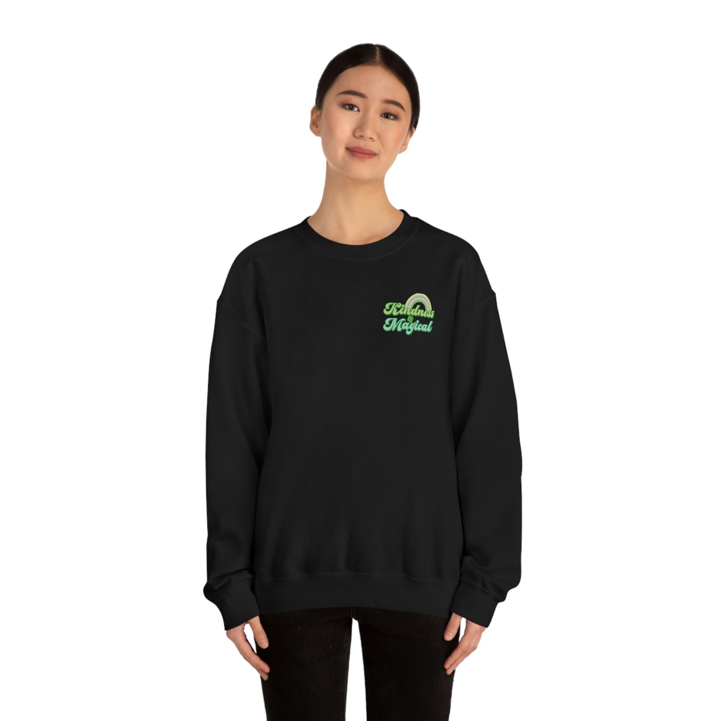 St. Patrick's Day "Kindness is Magical" Front and Back Design Unisex Heavy Blend Crewneck Sweatshirt