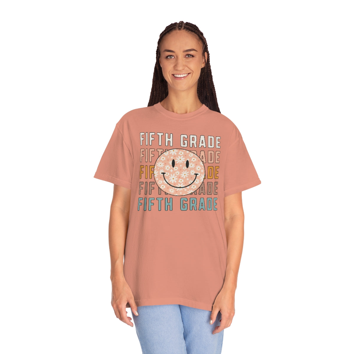 5th Grade Smiley Face Warm Colors Unisex Garment-Dyed PREMIUM T-shirt