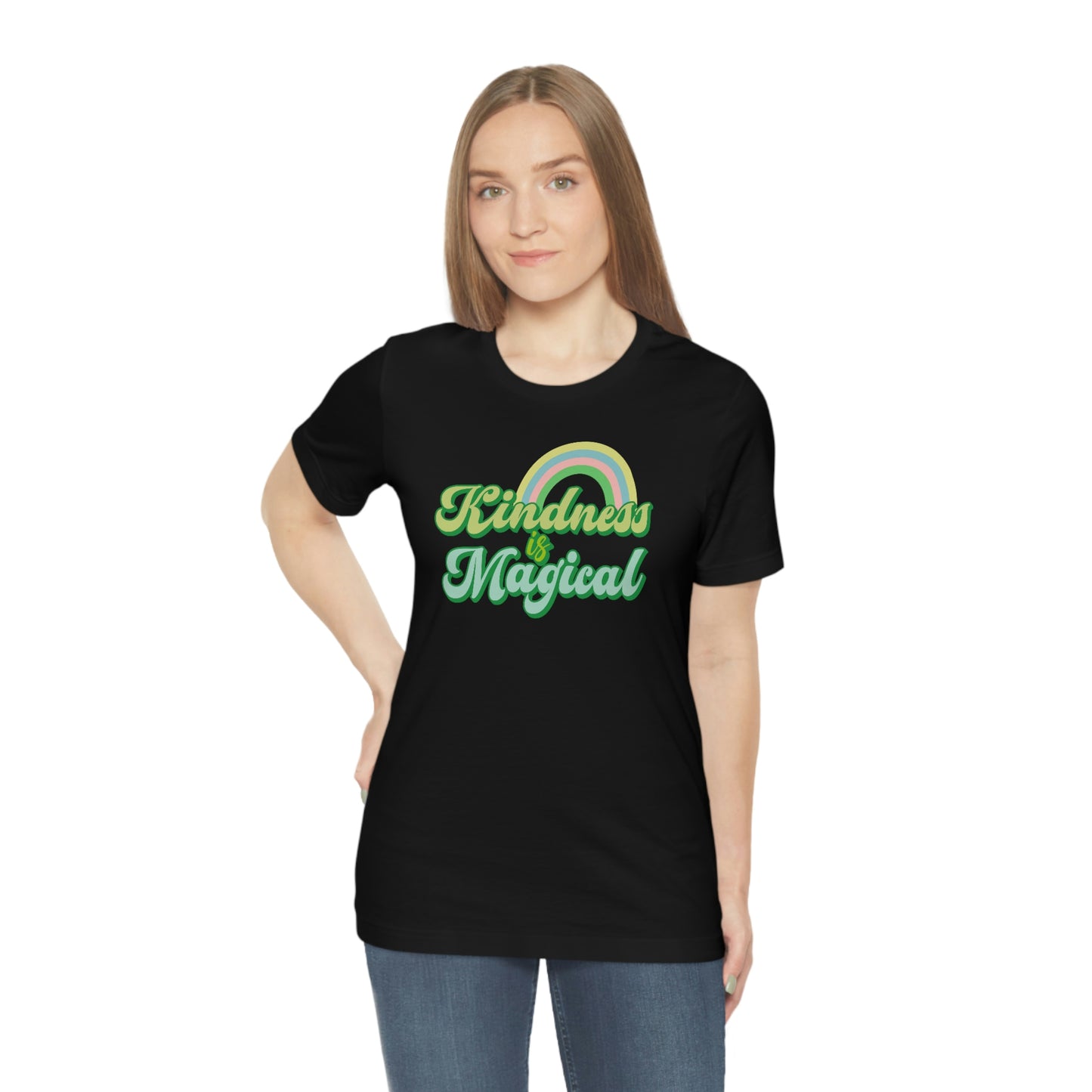 St. Patrick's Day "Kindness is Magical" - Front Side Only Unisex Jersey Short Sleeve Tee