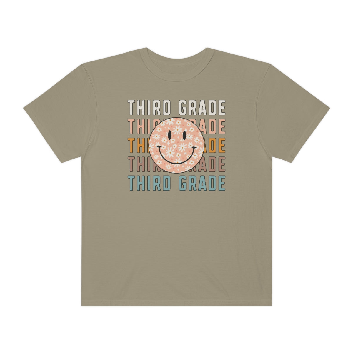 3rd Grade Smiley Face Warm Colors Unisex Garment-Dyed PREMIUM T-shirt