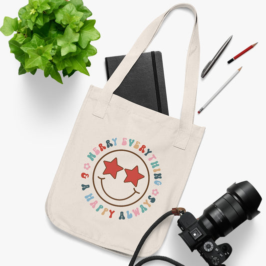 Merry Everything Happy Always Organic Canvas Tote Bag