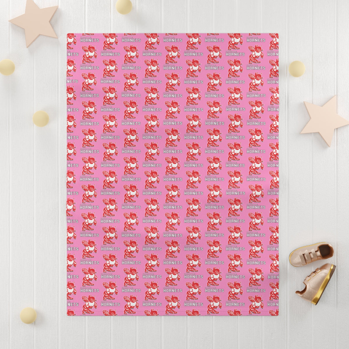 Pink Freeburg Hornets Soft Fleece Baby Blanket