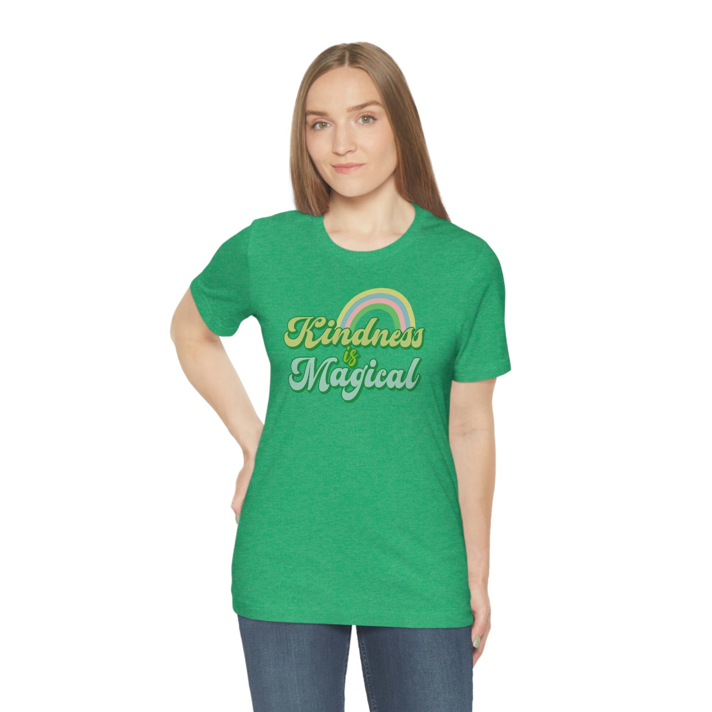 St. Patrick's Day "Kindness is Magical" - Front Side Only Unisex Jersey Short Sleeve Tee