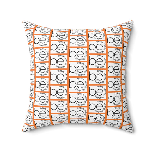 Orange BE ORIGINAL Pattern Spun Polyester Square Pillow