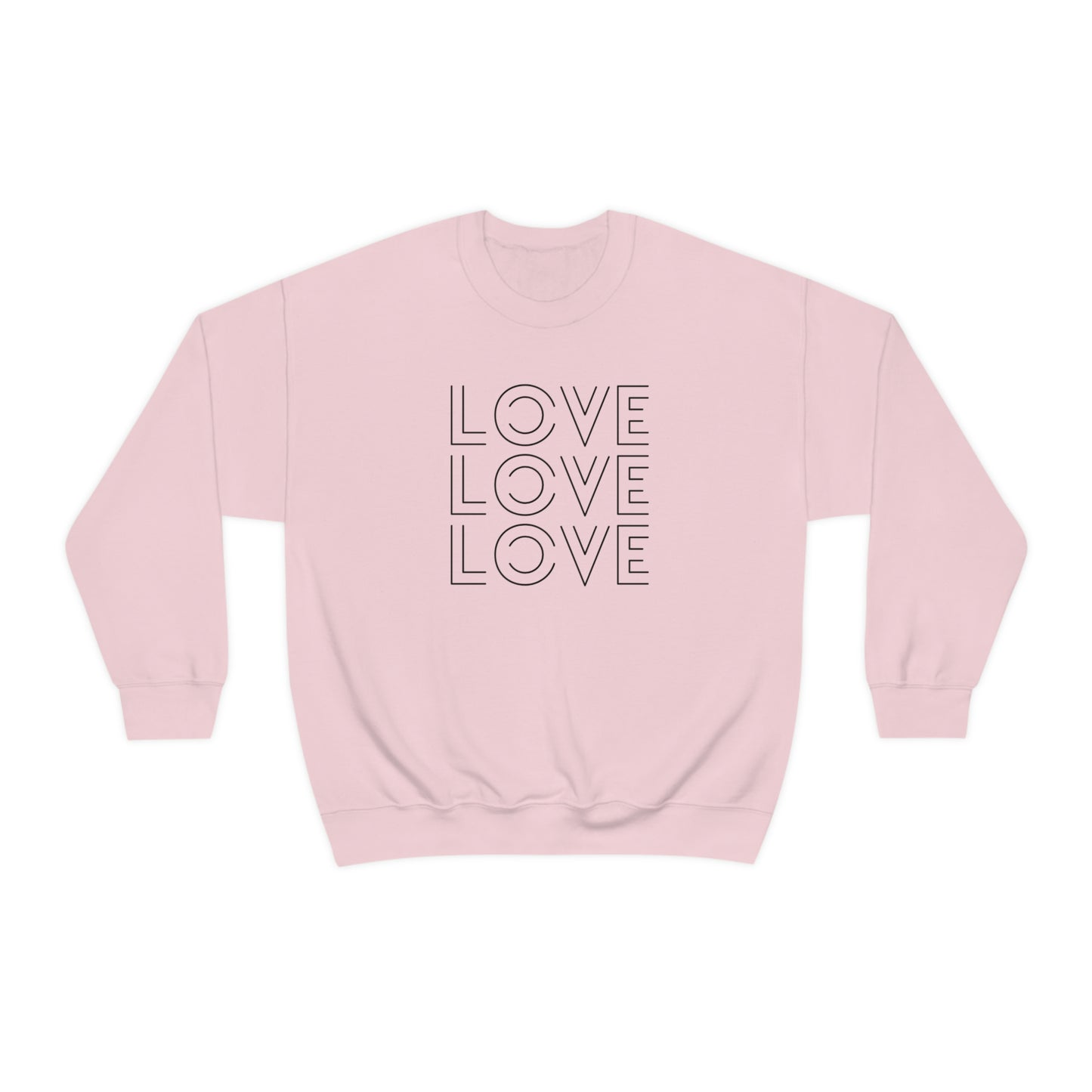 "Love Love Love" Black Print Unisex Heavy Blend™ Crewneck Sweatshirt