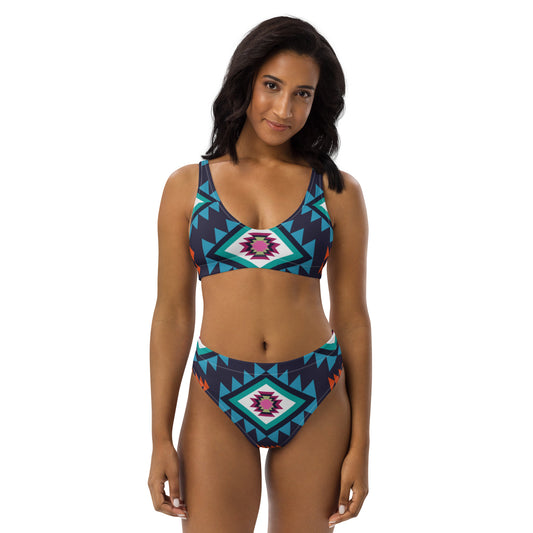 Aztec high-waisted bikini