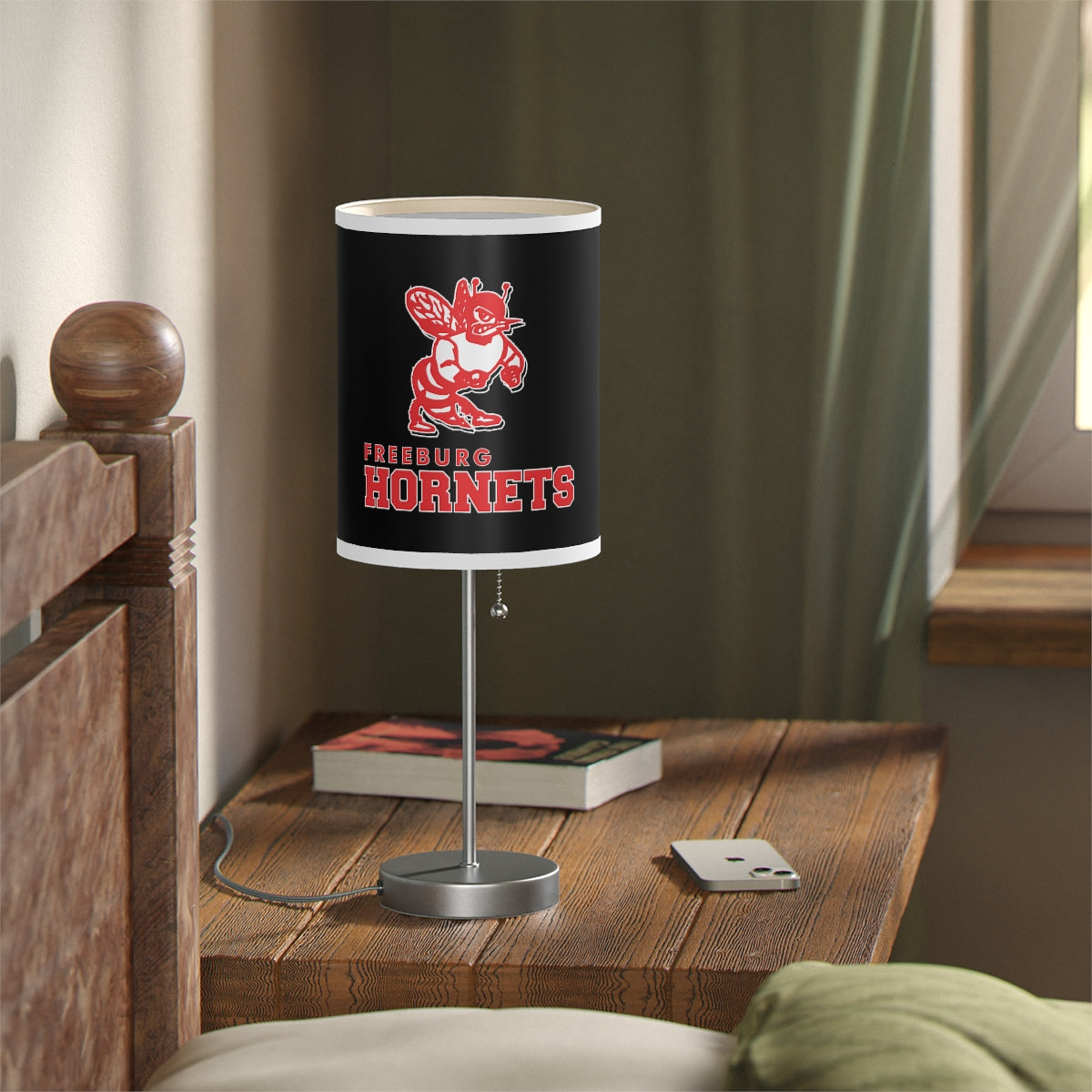 Black Freeburg Hornet Lamp on a Stand, US|CA plug