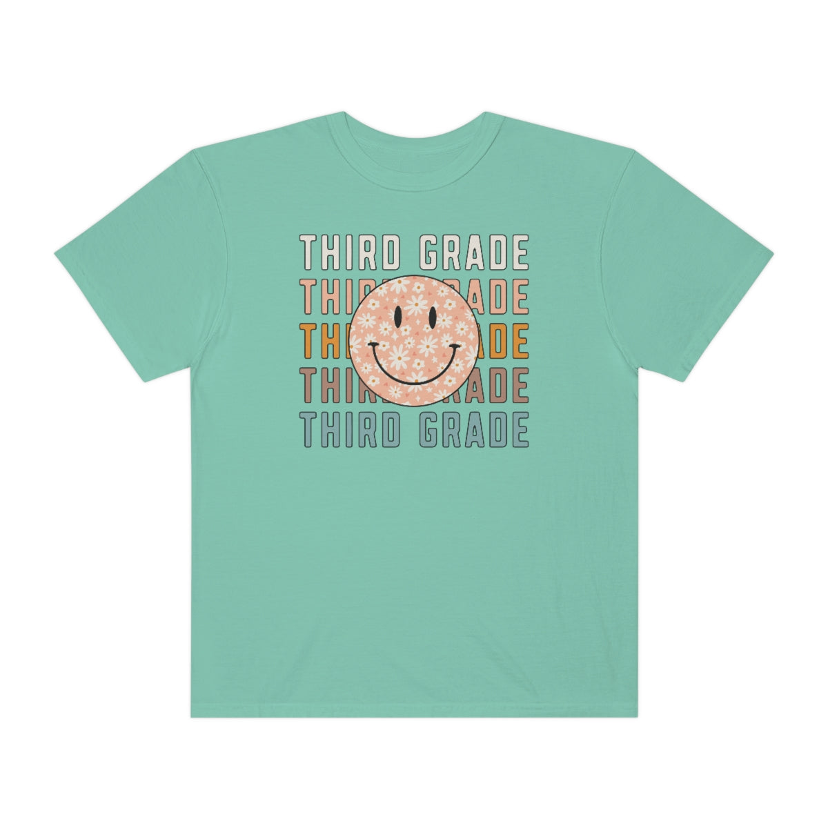 3rd Grade Smiley Face Warm Colors Unisex Garment-Dyed PREMIUM T-shirt