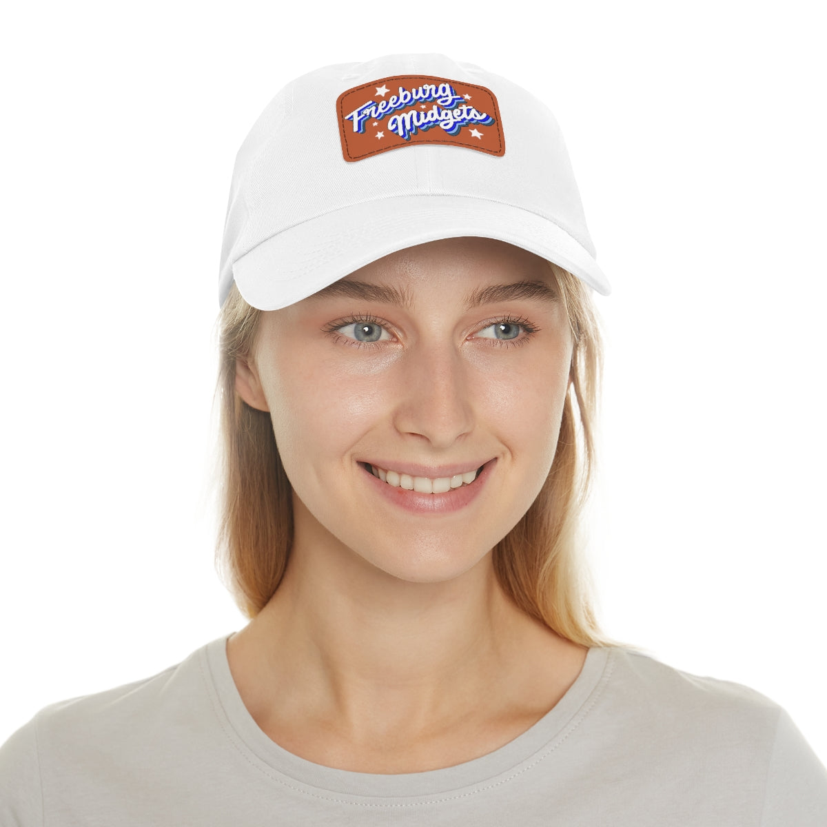 Freeburg Midget Cursive Dad Hat with Leather Patch