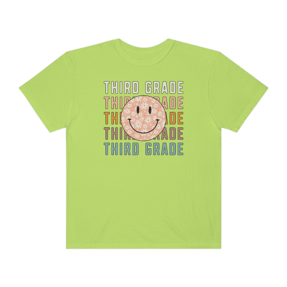 3rd Grade Smiley Face Warm Colors Unisex Garment-Dyed PREMIUM T-shirt