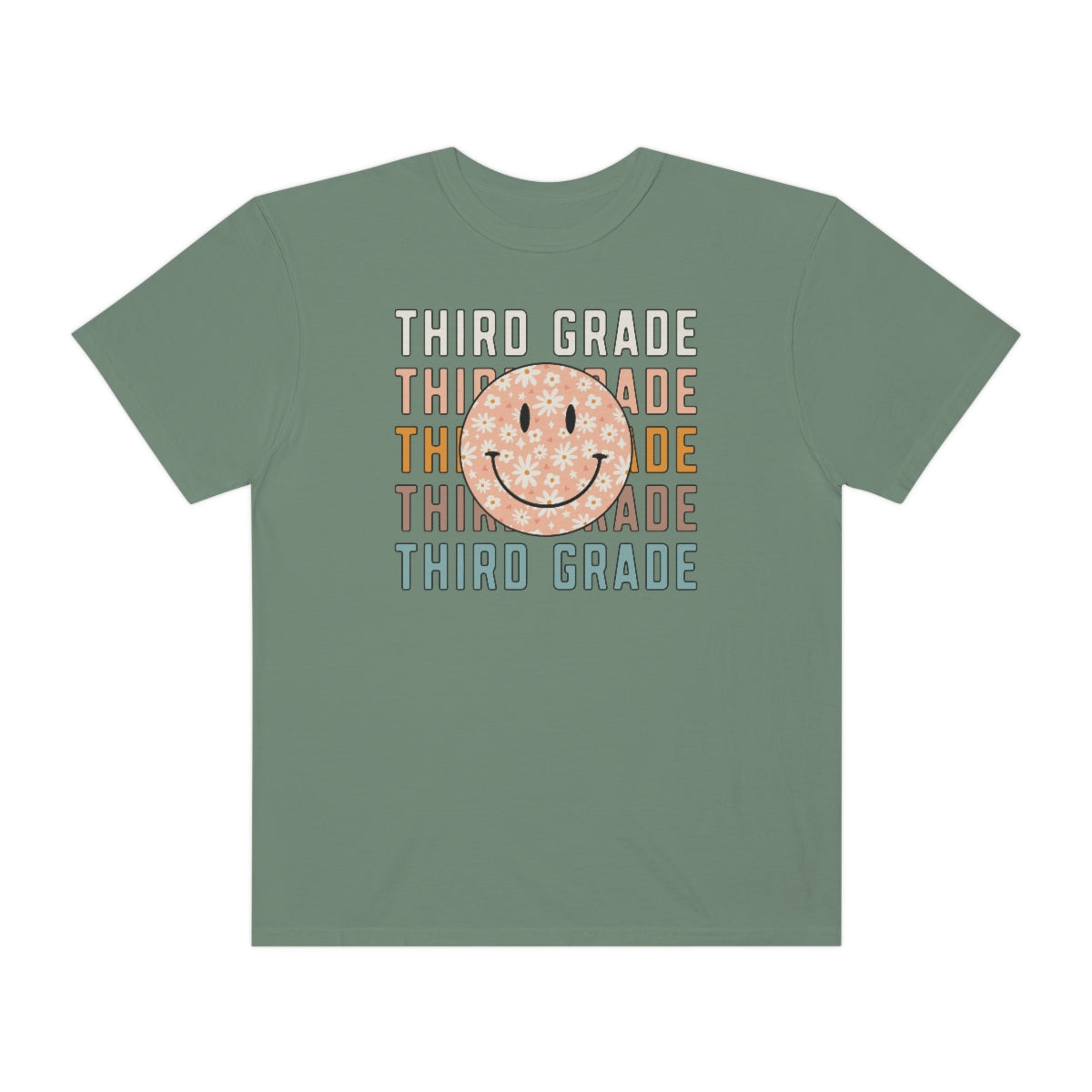 3rd Grade Smiley Face Warm Colors Unisex Garment-Dyed PREMIUM T-shirt