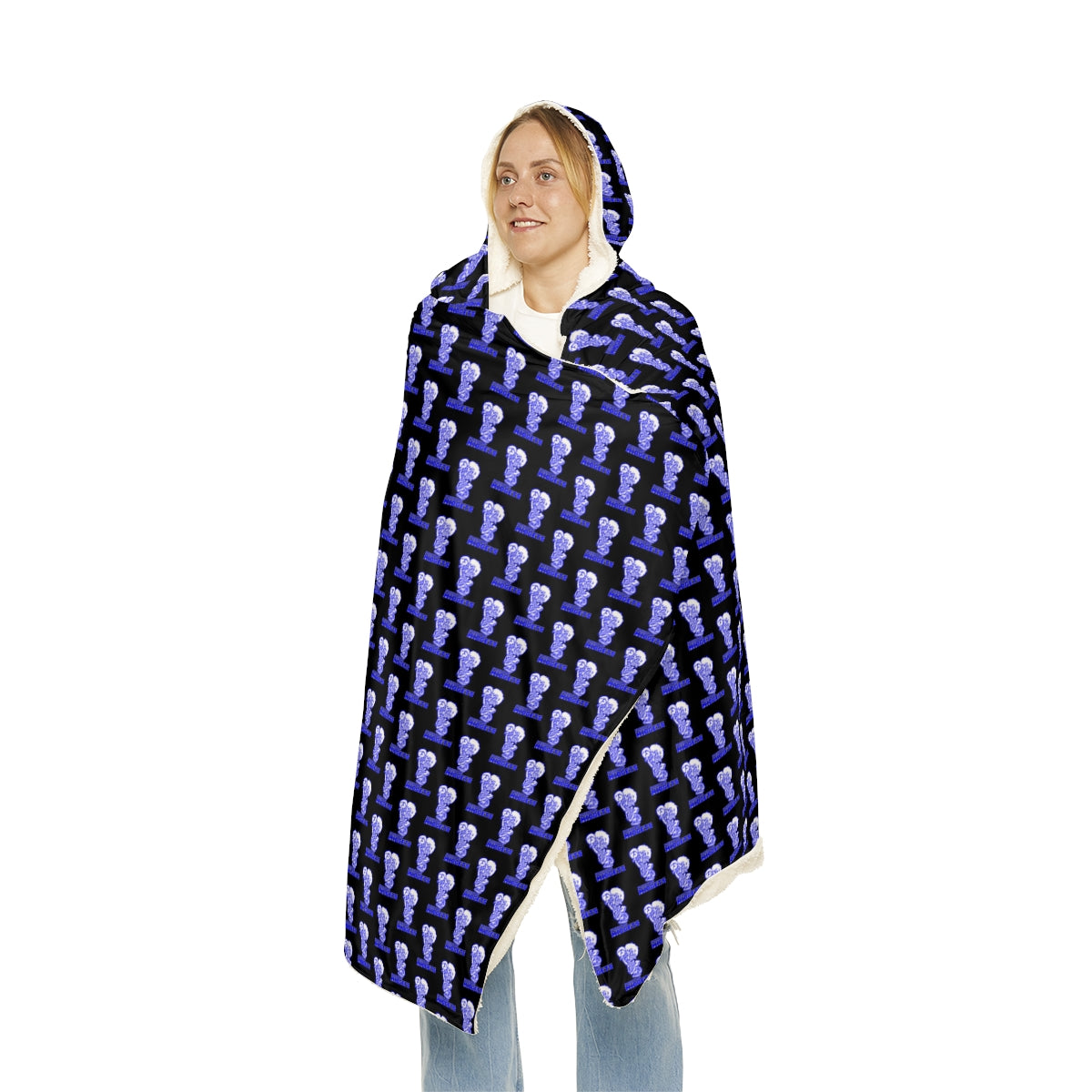 Black Freeburg Midget with words Snuggle Blanket