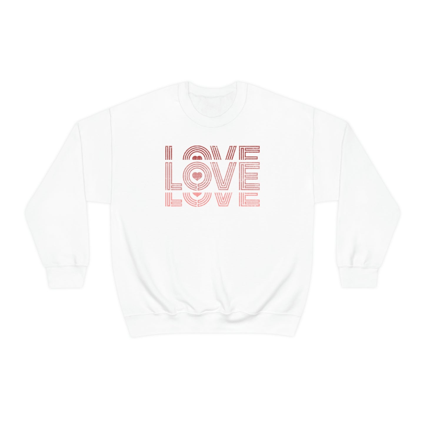 "Love Love Love" Red Graduated Print Unisex Heavy Blend™ Crewneck Sweatshirt