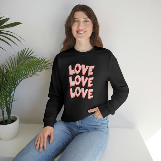 "Love Love Love" Unisex Heavy Blend™ Crewneck Sweatshirt