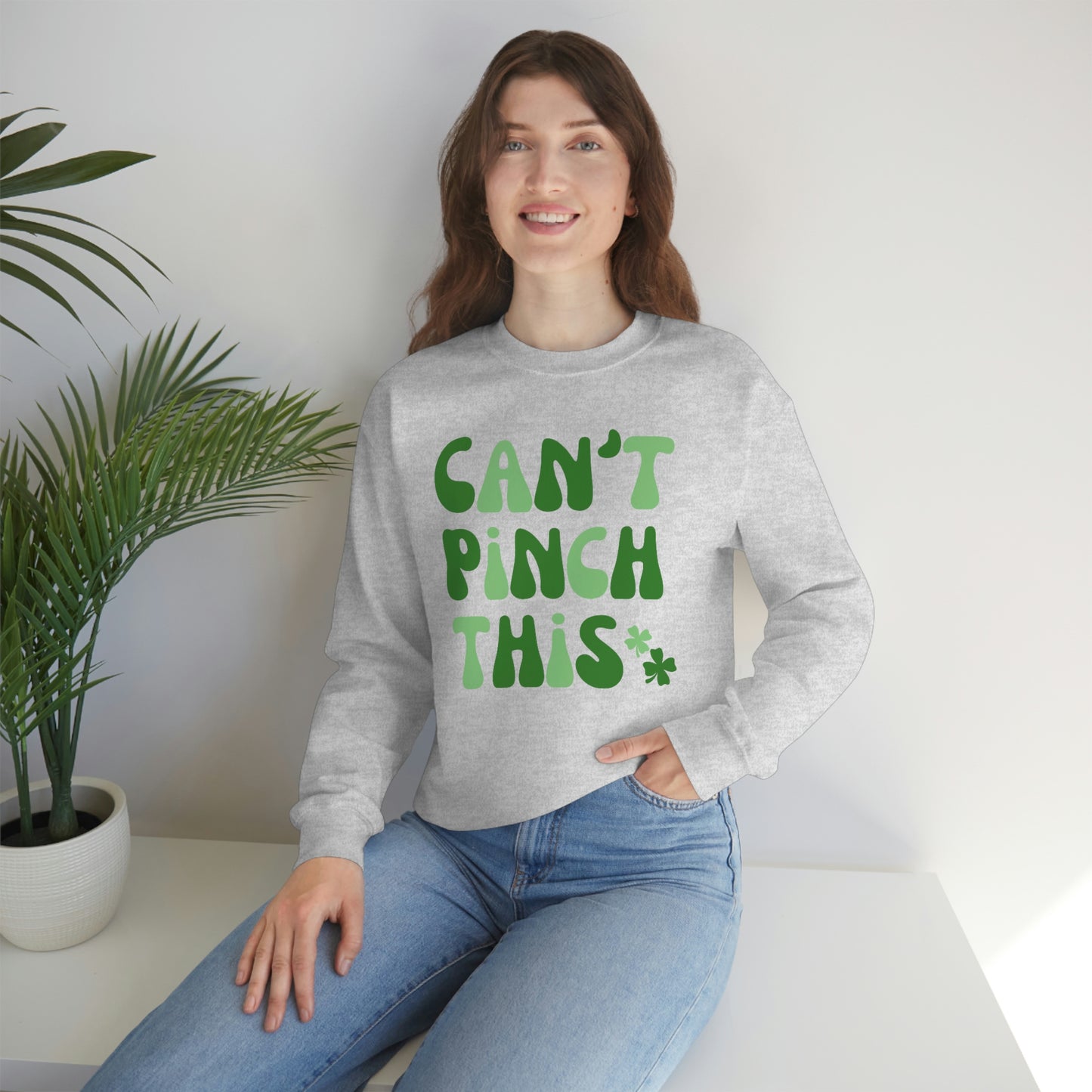 St. Patrick's Day "Can't Pinch This"  Design Unisex Heavy Blend Crewneck Sweatshirt