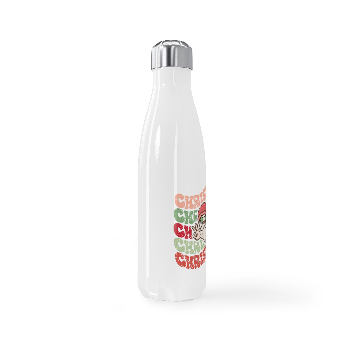 Rustic Christmas Christmas Christmas Santa Stainless Steel Water Bottle, 17oz