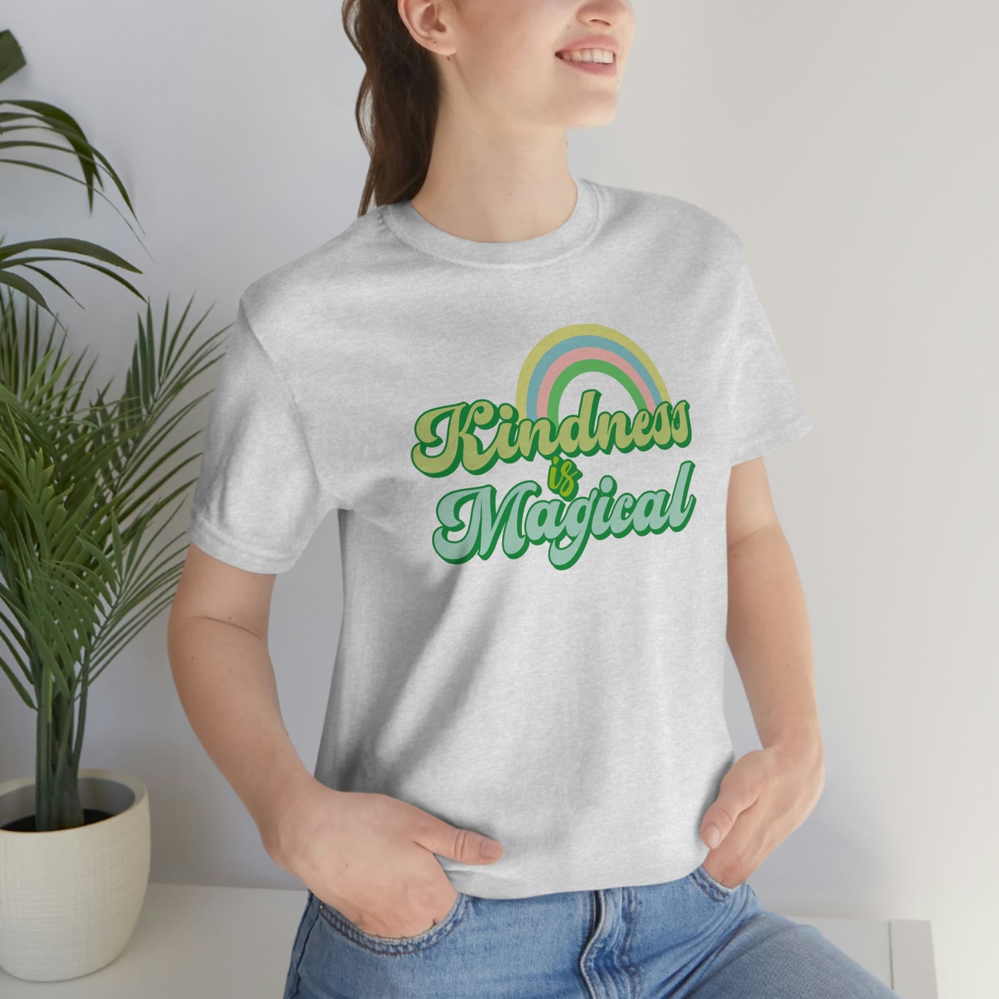 St. Patrick's Day "Kindness is Magical" - Front Side Only Unisex Jersey Short Sleeve Tee